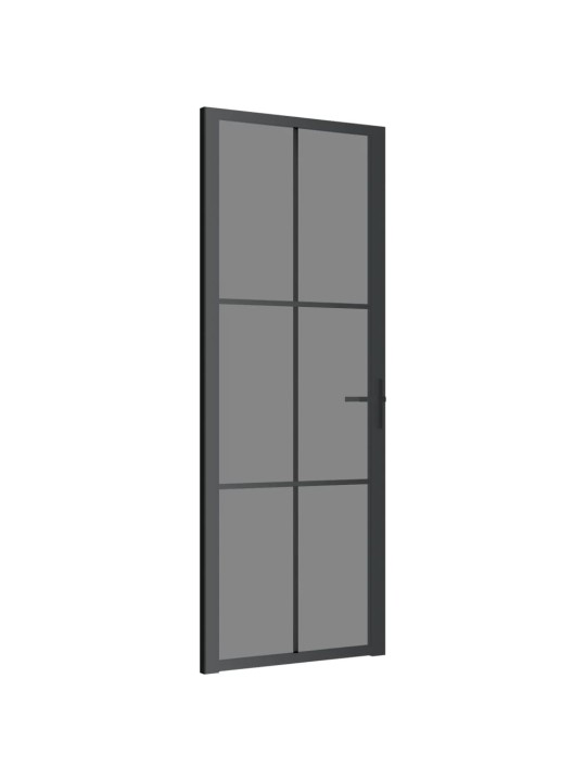 Interiérové dveře 76 x 201,5 cm černé ESG sklo a hliník