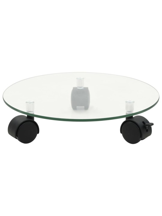 Vozíky na rostliny 4 ks 28 cm tvrzené sklo kulaté
