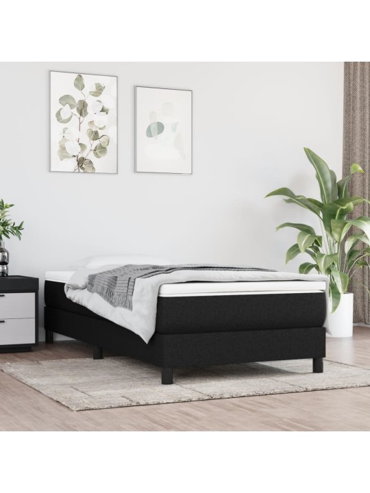 Box spring postel s matrací černá 80 x 200 cm textil