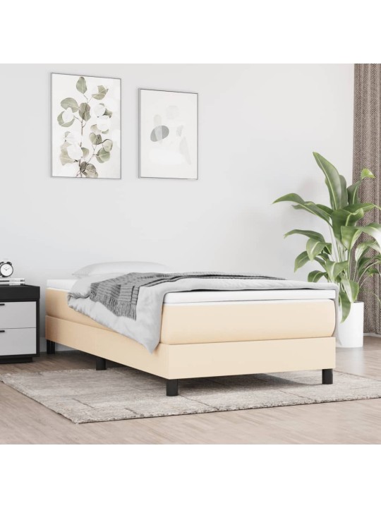 Box spring postel s matrací krémová 80 x 200 cm textil