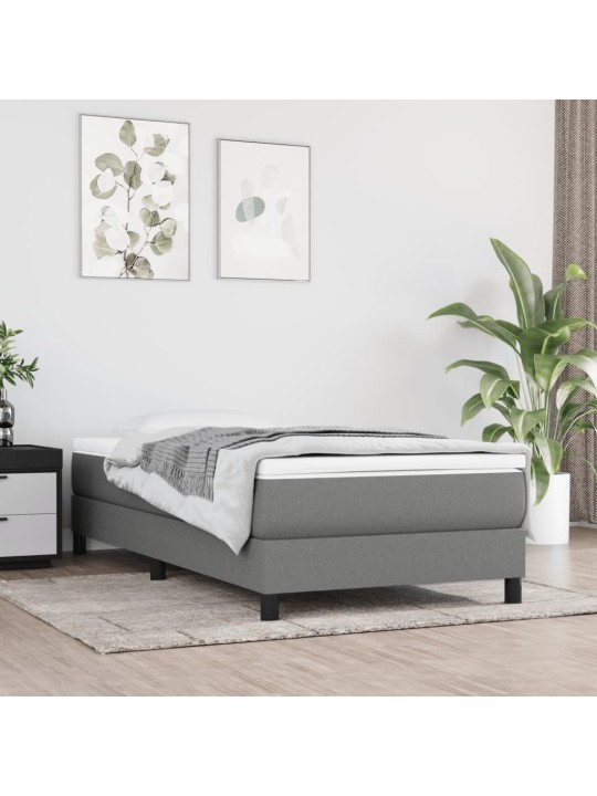 Box spring postel s matrací tmavě šedá 90x190 cm textil