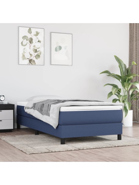 Box spring postel s matrací modrá 90x190 cm textil