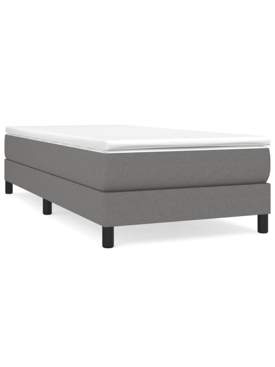 Box spring postel s matrací tmavě šedá 90x200 cm textil
