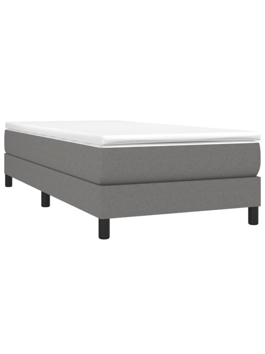 Box spring postel s matrací tmavě šedá 90x200 cm textil