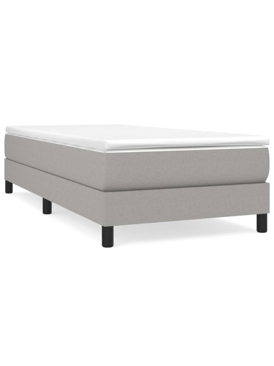 Box spring postel s matrací světle šedý 100 x 200 cm textil