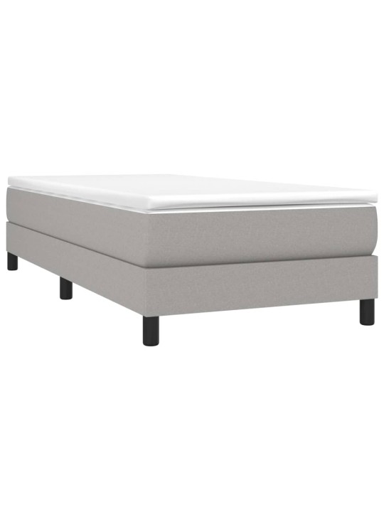 Box spring postel s matrací světle šedý 100 x 200 cm textil