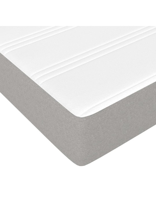 Box spring postel s matrací světle šedý 100 x 200 cm textil