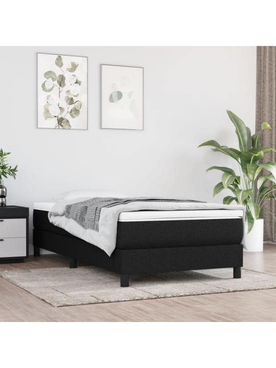 Box spring postel s matrací černá 100 x 200 cm textil