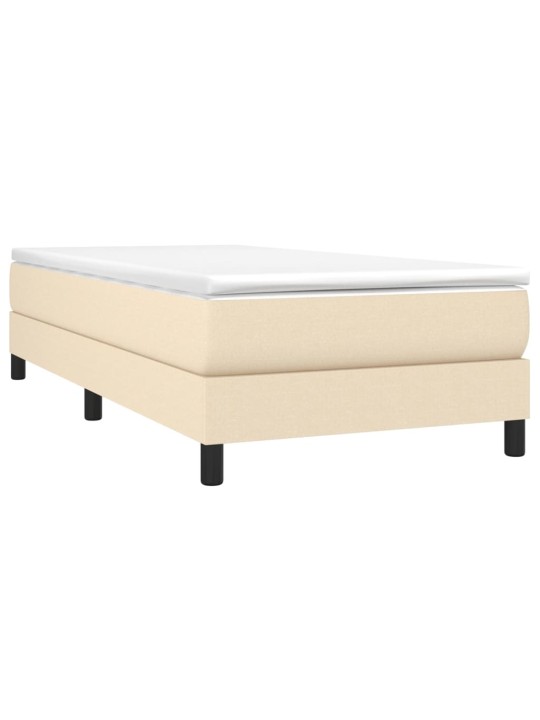 Box spring postel s matrací krémová 100 x 200 cm textil