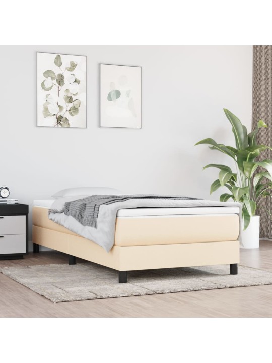 Box spring postel s matrací krémová 100 x 200 cm textil