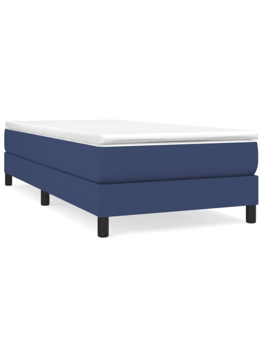 Box spring postel s matrací modrá 100 x 200 cm textil