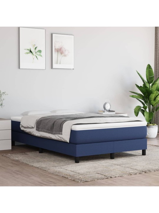 Box spring postel s matrací modrá 120x200 cm textil