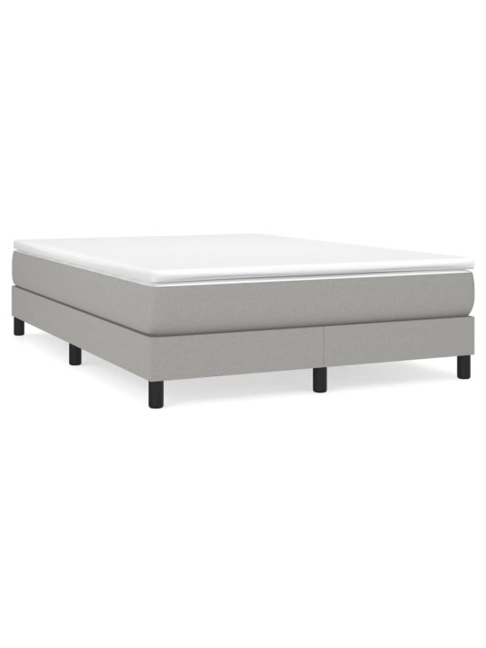 Box spring postel s matrací světle šedá 140 x 190 cm textil