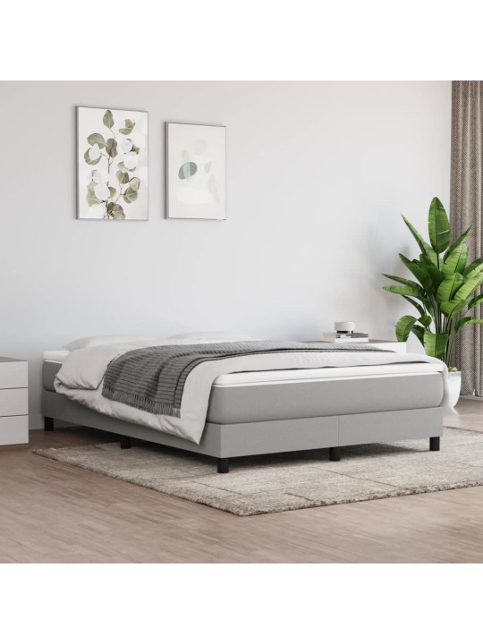 Box spring postel s matrací světle šedá 140 x 190 cm textil