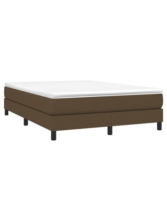 Box spring postel s matrací tmavě hnědá 140x190 cm textil
