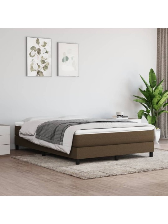 Box spring postel s matrací tmavě hnědá 140x190 cm textil