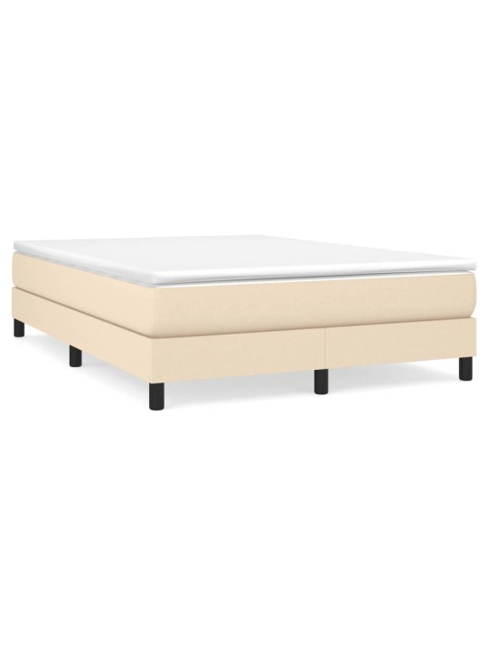 Box spring postel s matrací krémová 140x190 cm textil