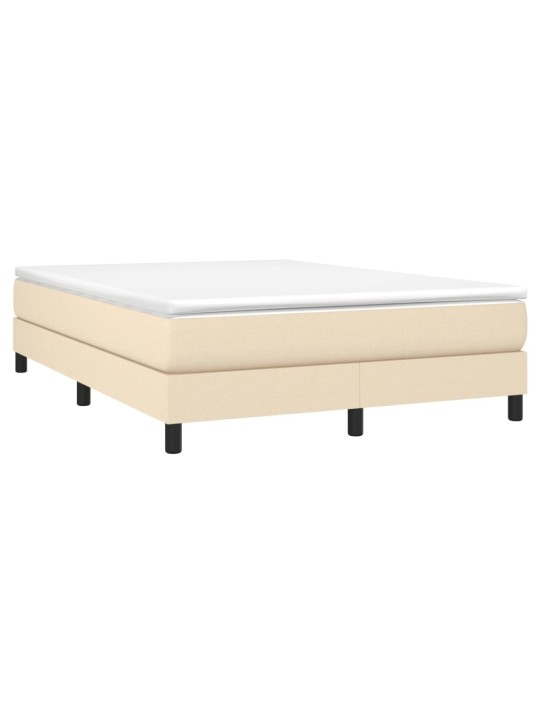 Box spring postel s matrací krémová 140x190 cm textil