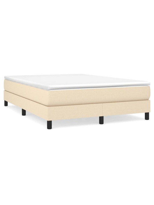Box spring postel s matrací krémová 140x200 cm textil
