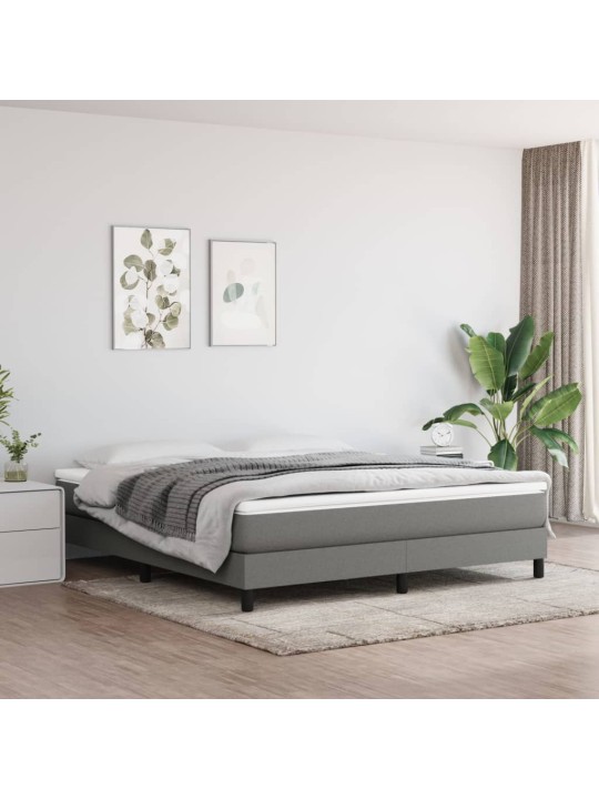 Box spring postel s matrací tmavě šedá 180x200 cm textil