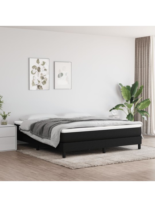 Box spring postel s matrací černá 180x200 cm textil