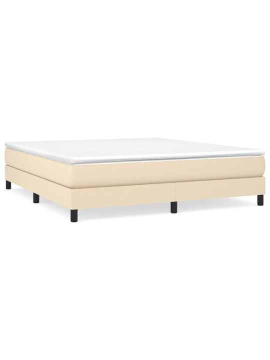 Box spring postel s matrací krémová 180x200 cm textil