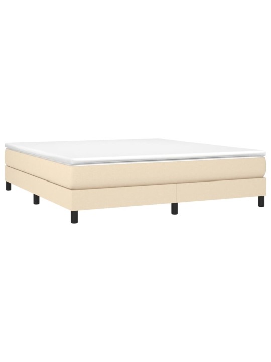 Box spring postel s matrací krémová 180x200 cm textil