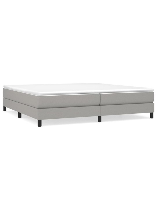 Box spring postel s matrací světle šedá 200 x 200 cm textil
