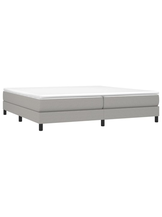 Box spring postel s matrací světle šedá 200 x 200 cm textil
