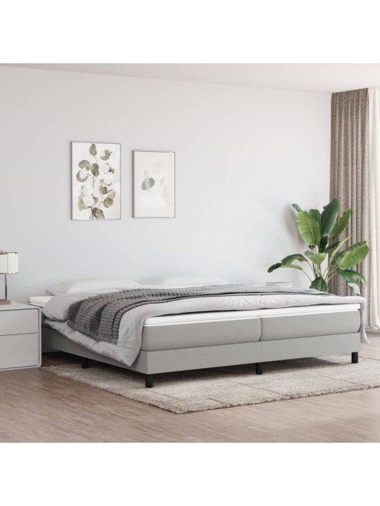 Box spring postel s matrací světle šedá 200 x 200 cm textil