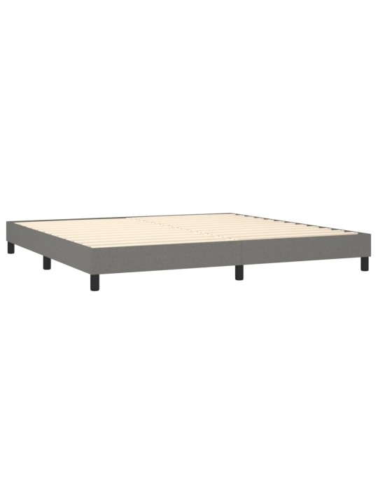 Box spring postel s matrací tmavě šedá 200x200 cm textil