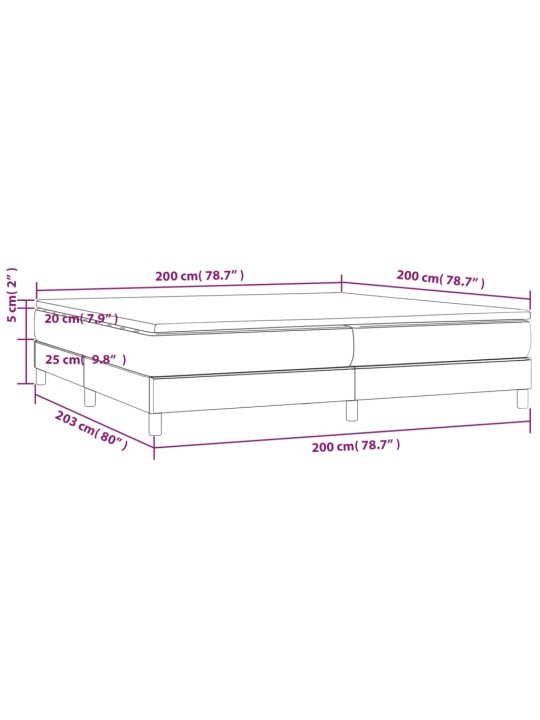 Box spring postel s matrací tmavě šedá 200x200 cm textil