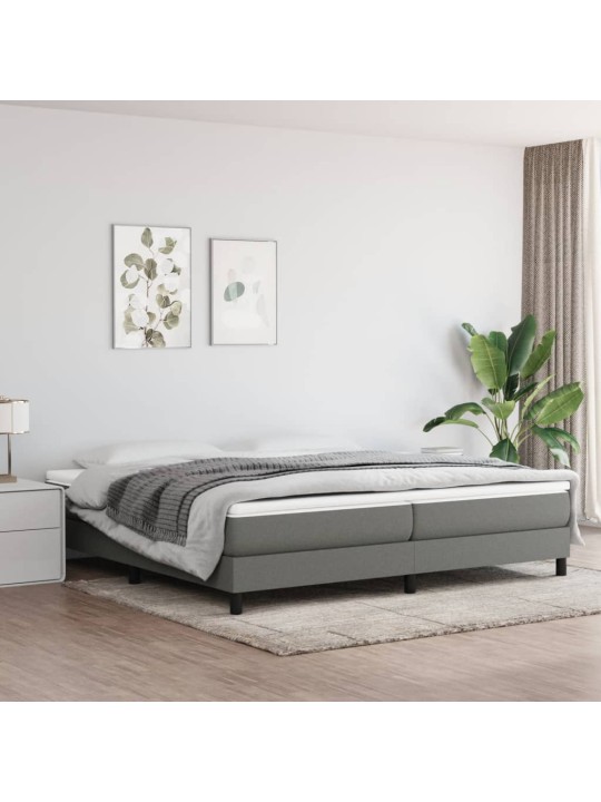 Box spring postel s matrací tmavě šedá 200x200 cm textil