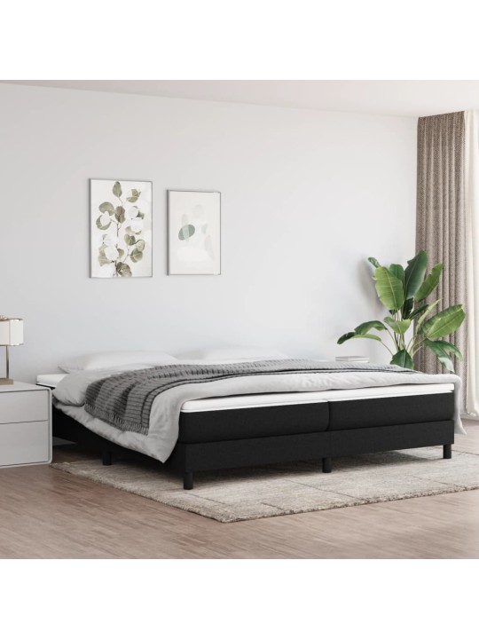 Box spring postel s matrací černá 200x200 cm textil