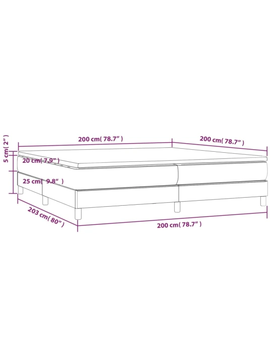 Box spring postel s matrací tmavě hnědá 200x200 cm textil