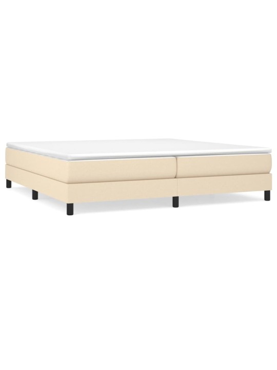 Box spring postel s matrací krémová 200x200 cm textil