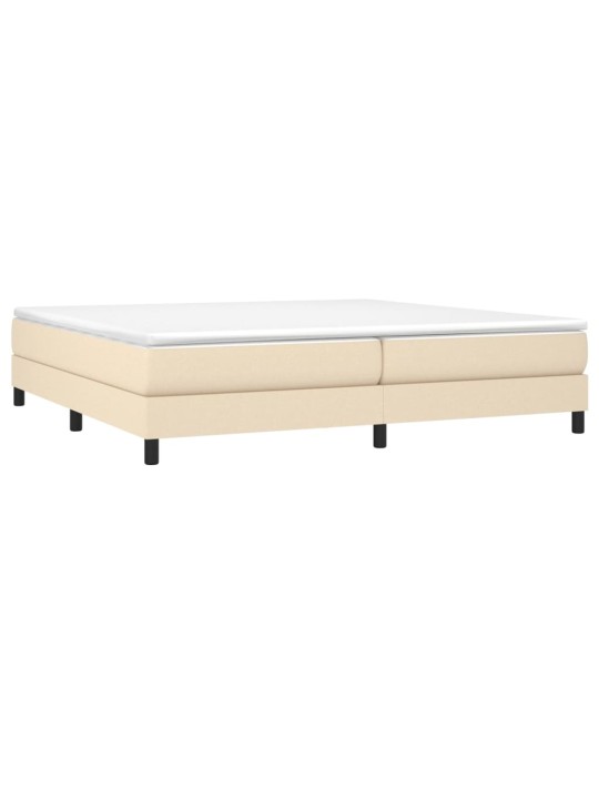 Box spring postel s matrací krémová 200x200 cm textil