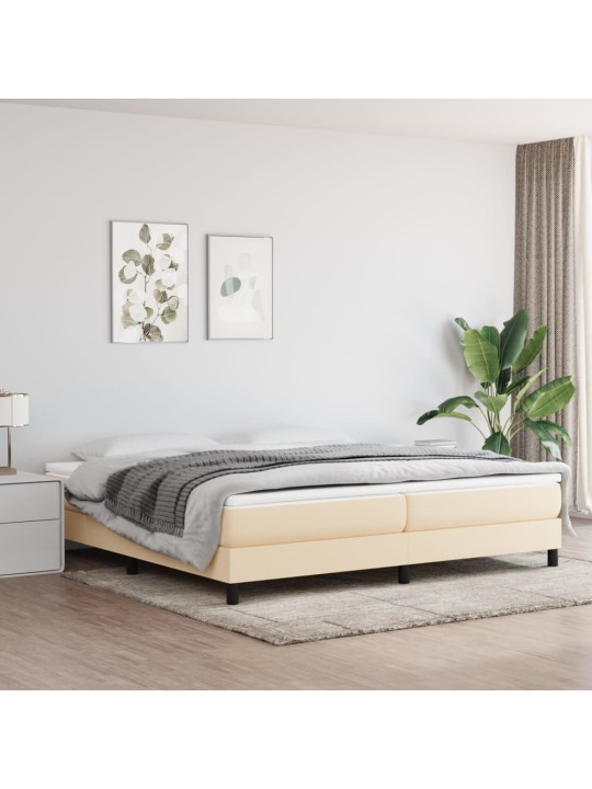 Box spring postel s matrací krémová 200x200 cm textil