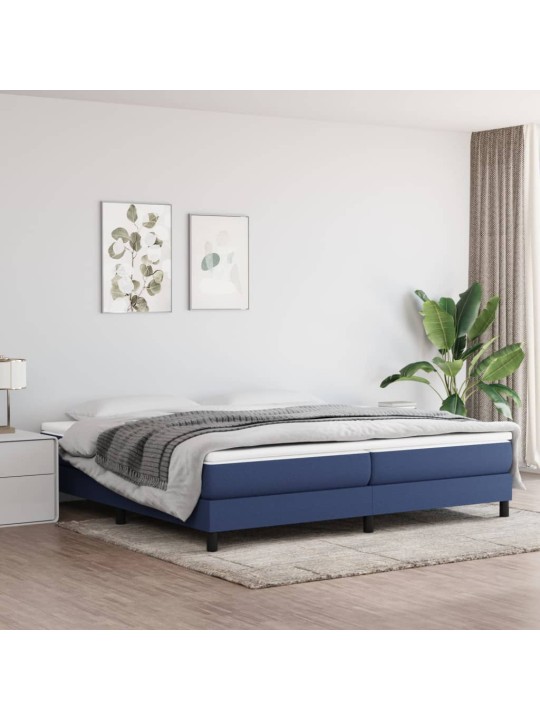 Box spring postel s matrací modrá 200x200 cm textil