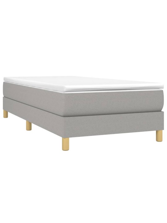 Box spring postel s matrací světle šedá 80 x 200 cm textil