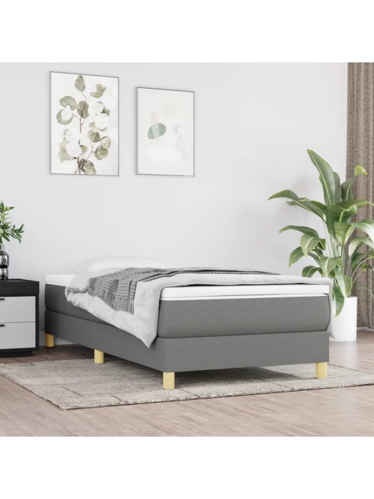 Box spring postel s matrací tmavě šedá 90x190 cm textil