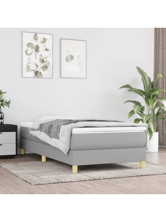 Box spring postel s matrací světle šedá 90x200 cm textil