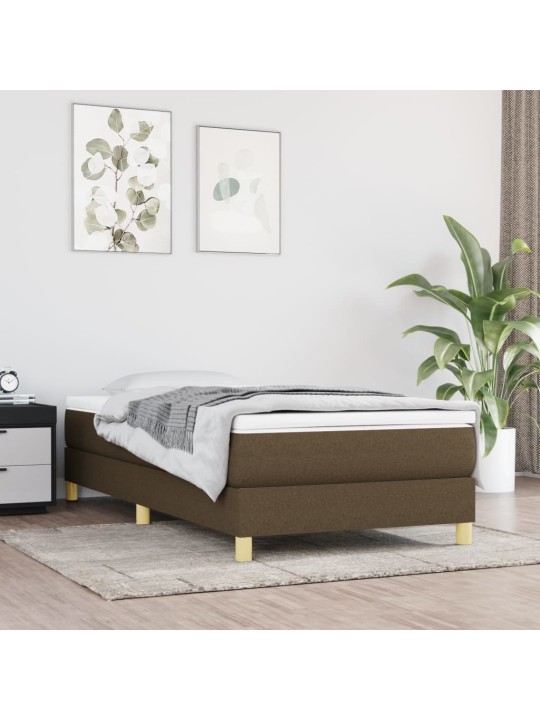 Box spring postel s matrací tmavě hnědá 90x200 cm textil