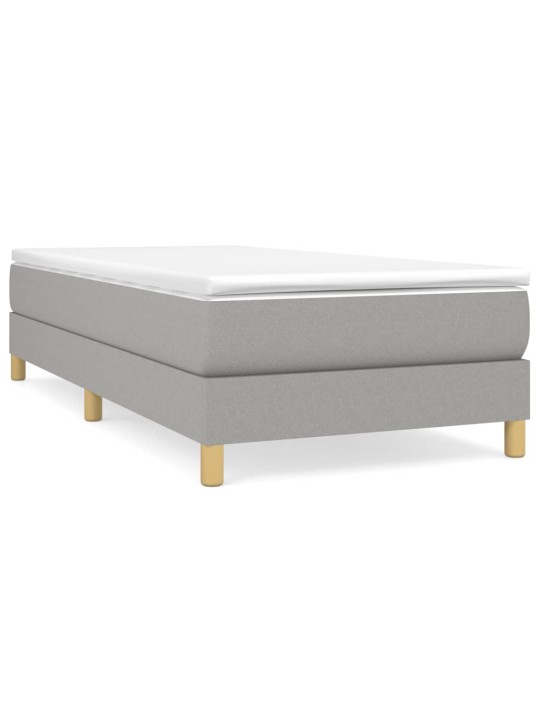 Box spring postel s matrací světle šedý 100 x 200 cm textil