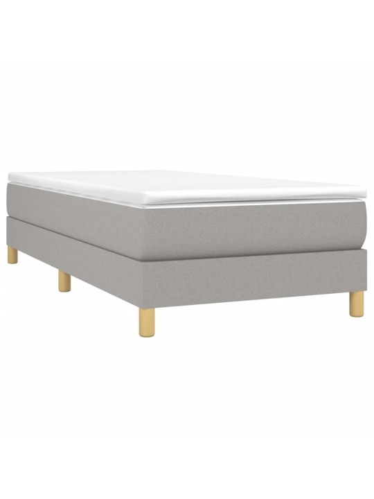 Box spring postel s matrací světle šedý 100 x 200 cm textil