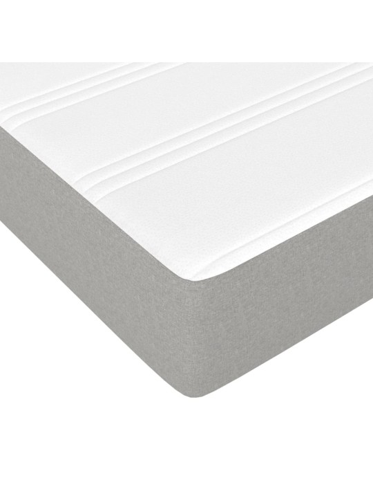 Box spring postel s matrací světle šedý 100 x 200 cm textil