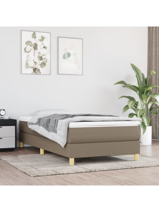 Box spring postel s matrací taupe 100 x 200 cm textil
