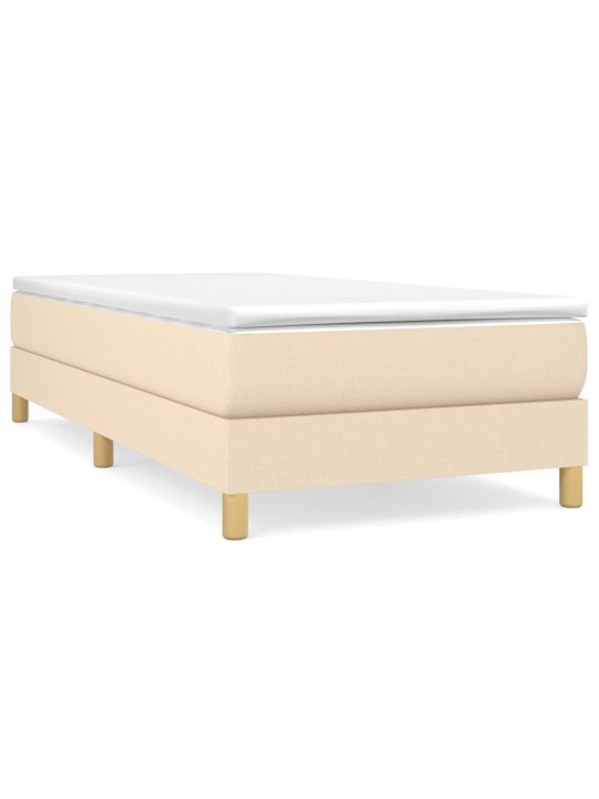 Box spring postel s matrací krémová 100 x 200 cm textil