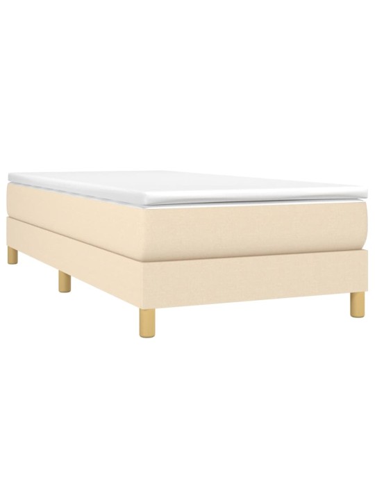 Box spring postel s matrací krémová 100 x 200 cm textil