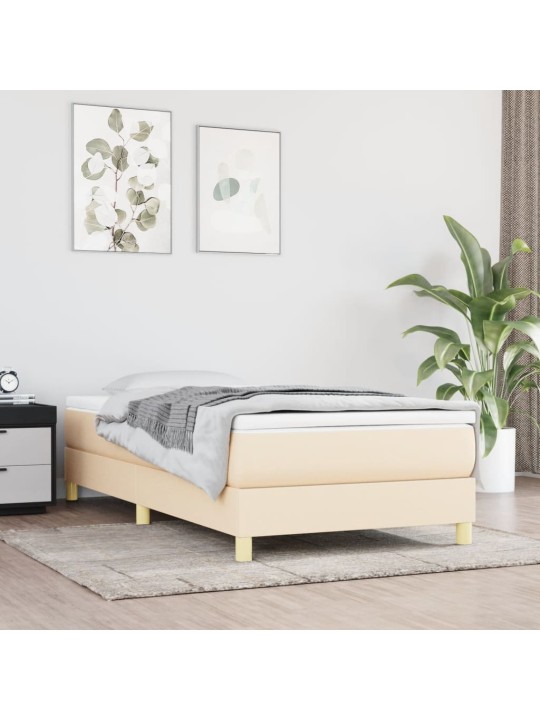 Box spring postel s matrací krémová 100 x 200 cm textil